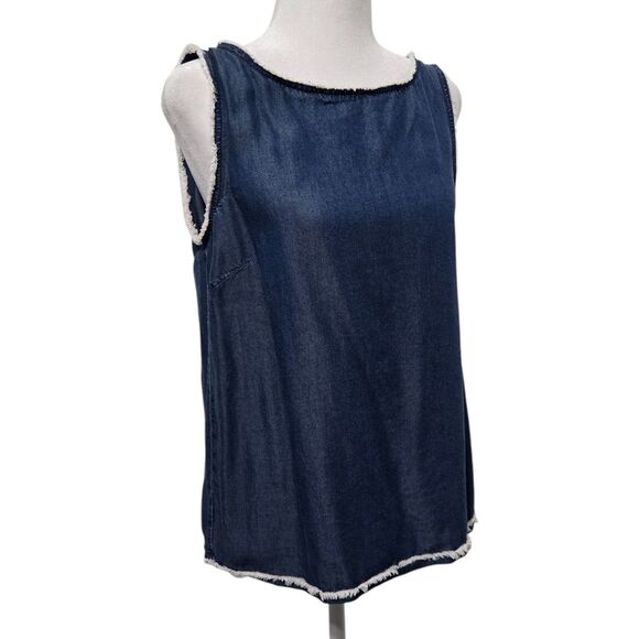 Kenneth Cole New York Womenβs Chambray Denim Tank Top - Size Small - Picture 2 of 11
